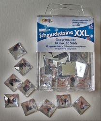 Schmucksteine XXL Quadrate klar 50er